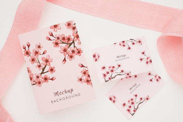 Free Beautiful Floral Invitation Concept Mock-Up Psd