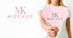 Free Beautiful Heart Concept Mock-Up Psd