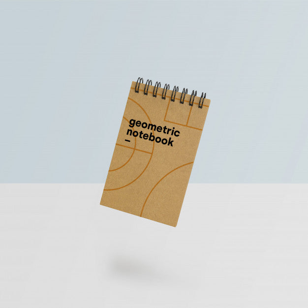 Free Beautiful Notebook Mockup In Geometric Style Psd Psd