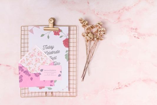 Free Beautiful Save The Date Card Mockup Psd