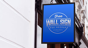 Free Beautiful Wall Mounted Classic Wall Sign Mockup Psd