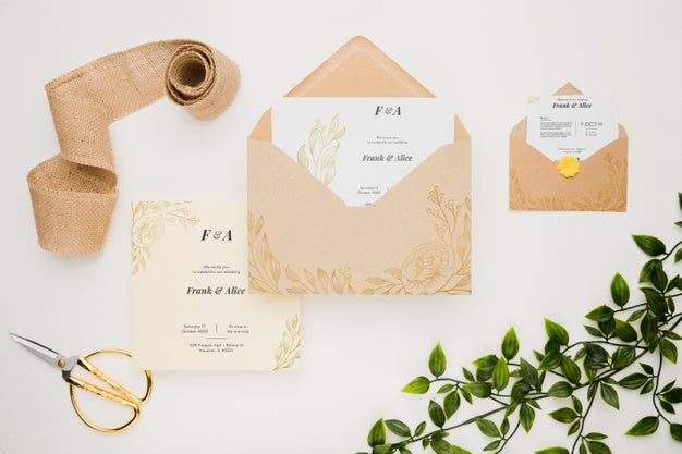 Free Beautiful Wedding Concept Mock-Up Psd