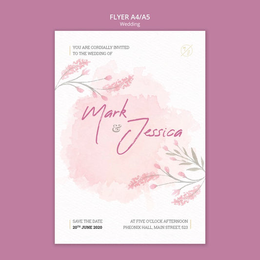 Free Beautiful Wedding Flyer Mock-Up Psd