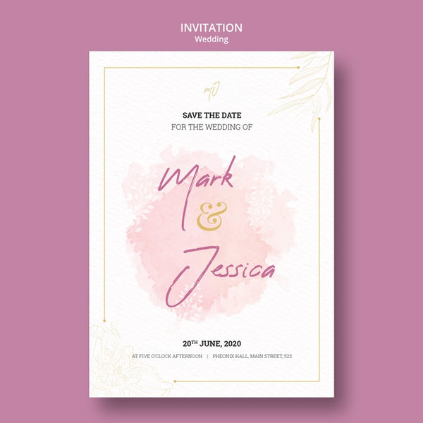 Free Beautiful Wedding Invitation Mock-Up Psd