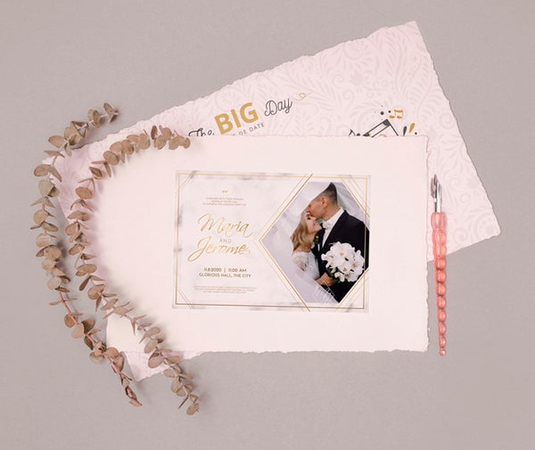 Free Beautiful Wedding Invitation Stationery Psd