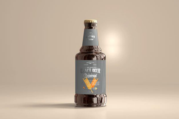 Free Beer Bottle Mockup Psd