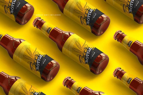 Free Beer Bottle Mockup Psd