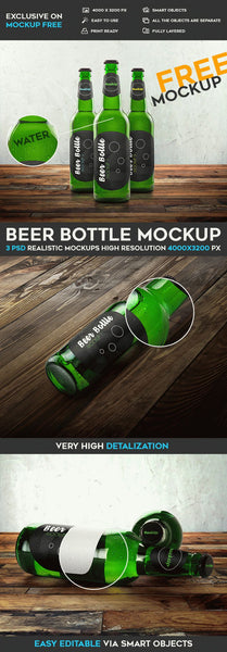 Free Beer Bottle – Psd Mockup
