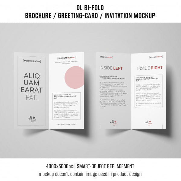 Free Bi-Fold Brochure Or Invitation Mockup Psd