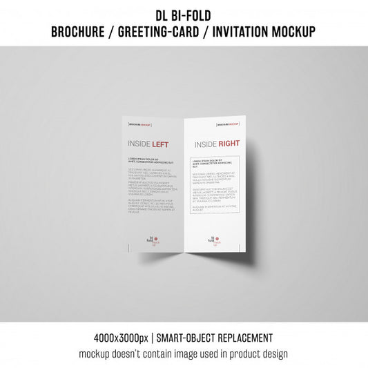 Free Bi-Fold Brochure Or Invitation Mockup Psd