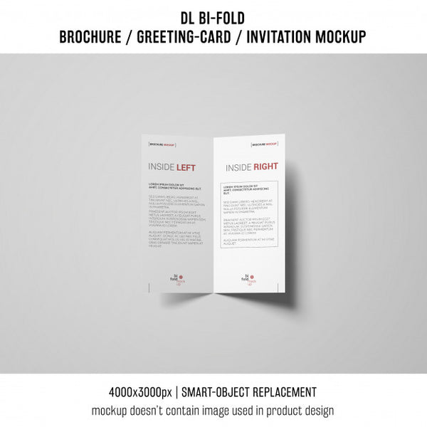 Free Bi-Fold Brochure Or Invitation Mockup Psd