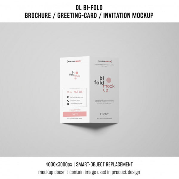 Free Bi-Fold Brochure Or Invitation Mockup Psd