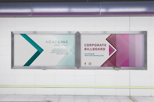 Free Billboard Mockup In Subway Station Psd