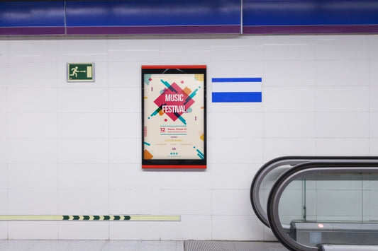 Free Billboard Mockup In Subway Station Psd