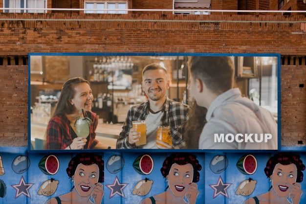 Free Billboard Mockup In Urban Environment Psd