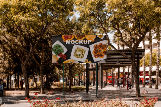 Free Billboard Mockup In Urban Environment Psd