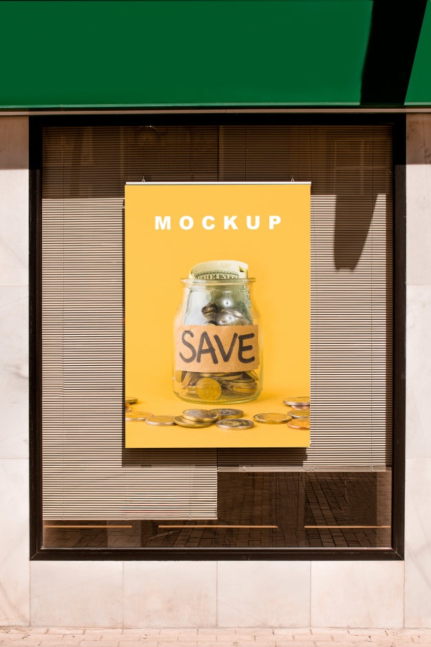 Free Billboard Mockup On Shop Window Psd