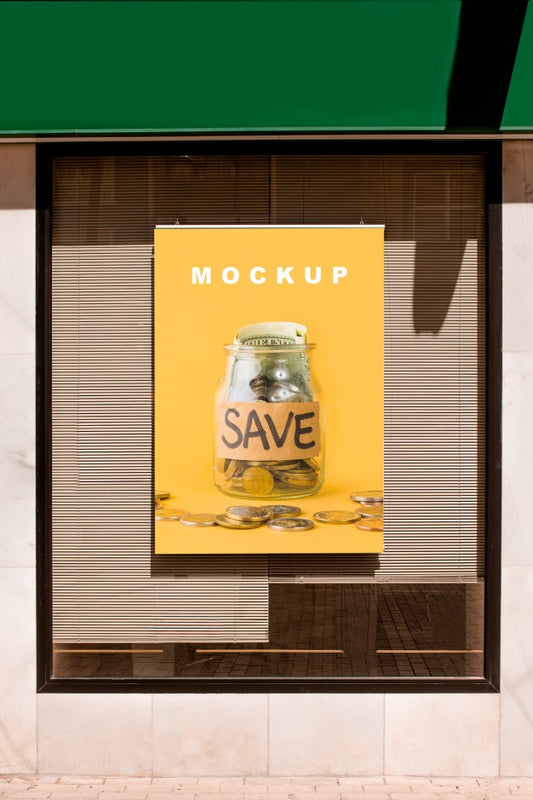 Free Billboard Mockup On Shop Window Psd