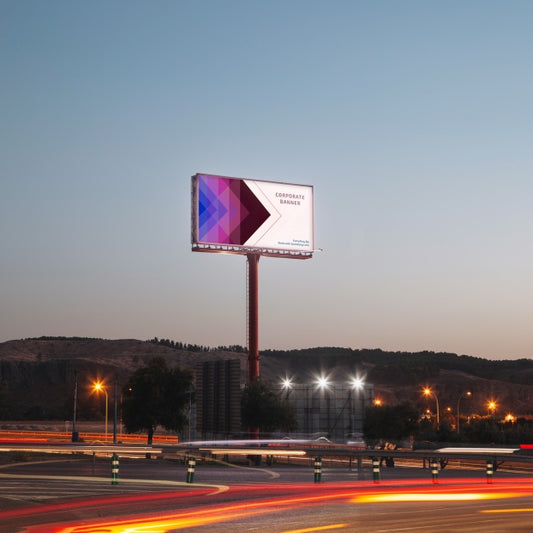 Free Billboard Mockup On Sunset Sky Psd