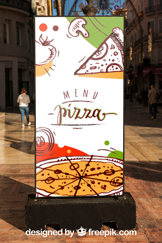 Free Billboard Mockup With Pizza Design Psd