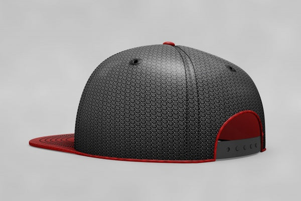 Free Black And Red Baseball Cap Mockup Psd