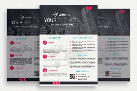Free Black And White Business Brochure Psd