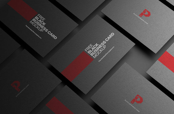 Free Black Business Card Mockup