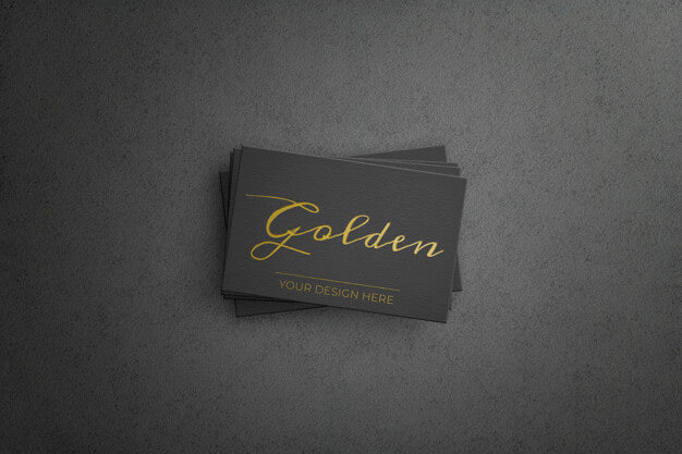 Free Black Bussiness Card With Golden Design Psd
