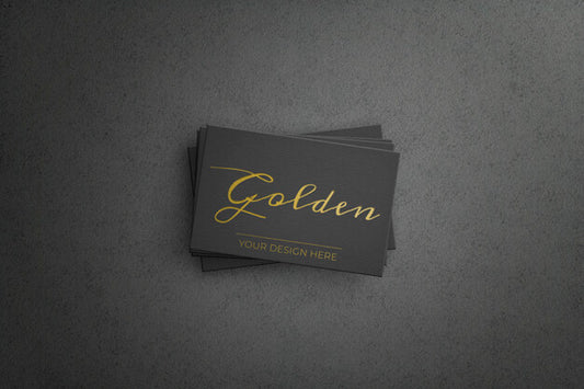 Free Black Bussiness Card With Golden Design Psd