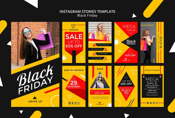 Free Black Friday Instagram Stories Template Mock-Up Psd