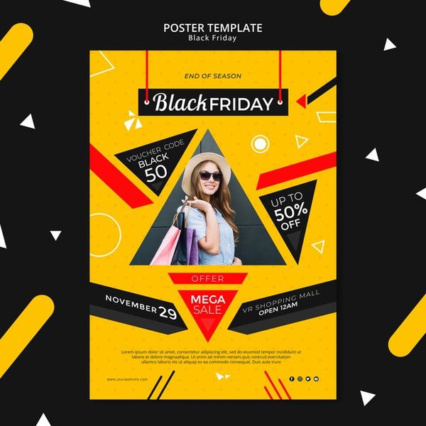 Free Black Friday Poster Template Mock-Up Psd