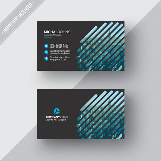 Free Black Geometric Business Card Psd