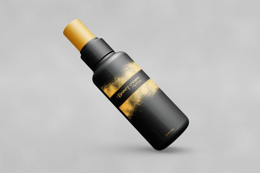 Free Black Spray Bottle Mockup Psd