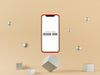 Free Blank Screen Smart Phone Computer Mockup On Modern Background Psd