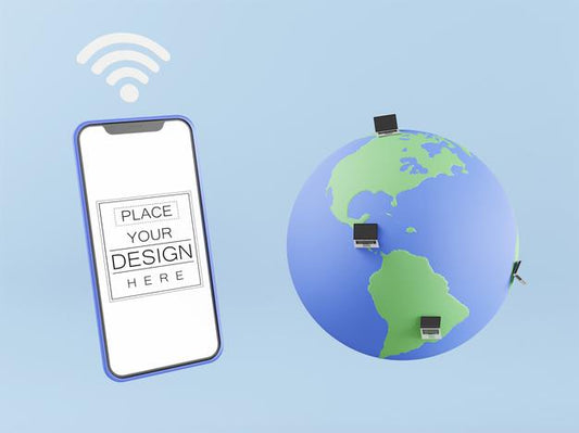 Free Blank Screen Smart Phone Computer Mockup. Psd
