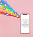 Free Blank Screen Smart Phone Mockup With Rainbow And Social Media Icons Psd
