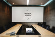 Free Blank White Projector Screen Mockup In A Meeting Room Psd