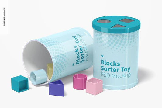 Free Blocks Sorter Toys Mockup Psd