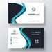 Free Blue Abstract Shape Business Card Template Psd