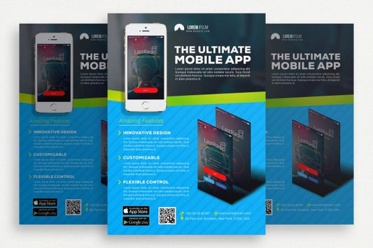 Free Blue And Black Business Brochure Psd