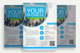 Free Blue And White Business Brochure Psd