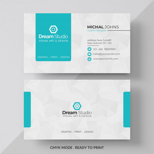 Free Blue And White Business Card Psd