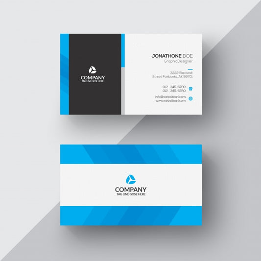 Free Blue And White Business Card Psd