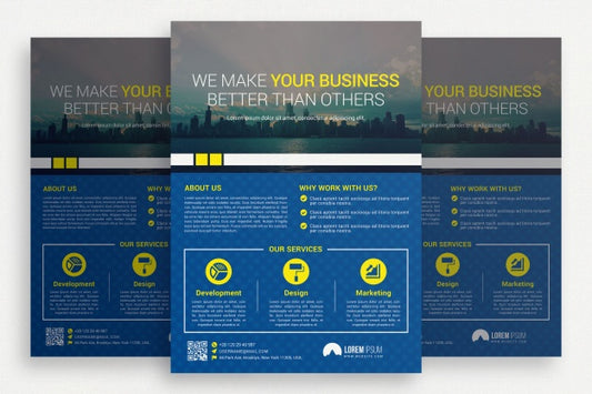 Free Blue Business Brochure Psd