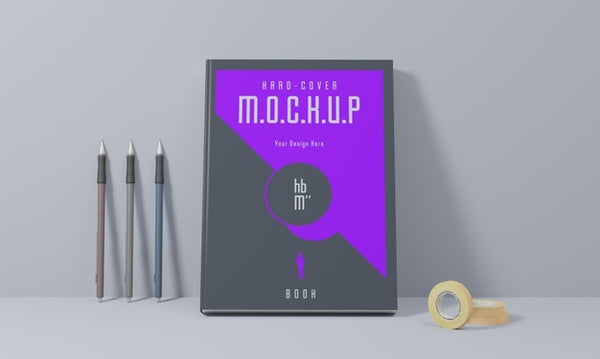 Free Book Stationery Desing Mockup Psd