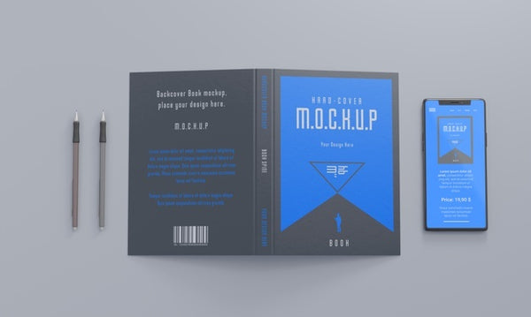 Free Book Stationery Desing Mockup Psd