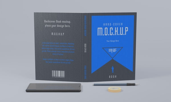 Free Book Stationery Desing Mockup Psd