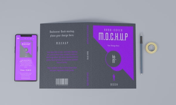 Free Book Stationery Desing Mockup Psd