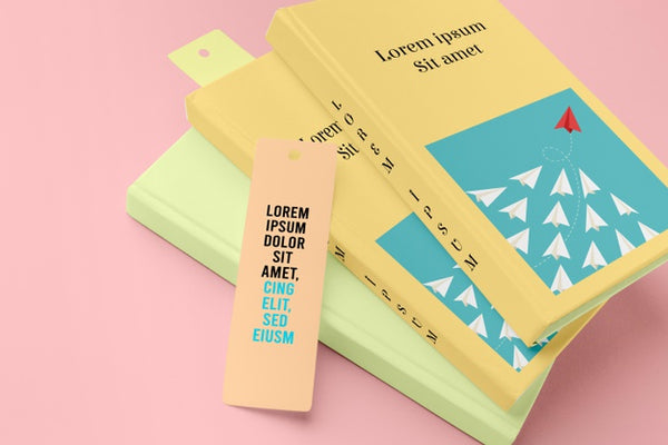 Free Books And Bookmarks Mock-Up Psd