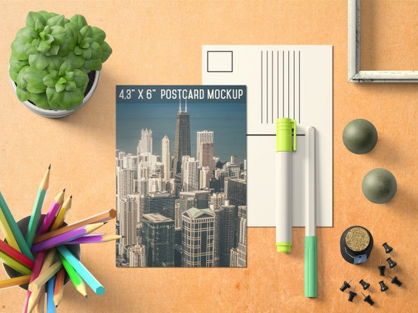 Free Both Side Of A Postcard Mock Up Psd
